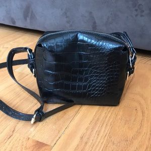 Faux croc leather cross body